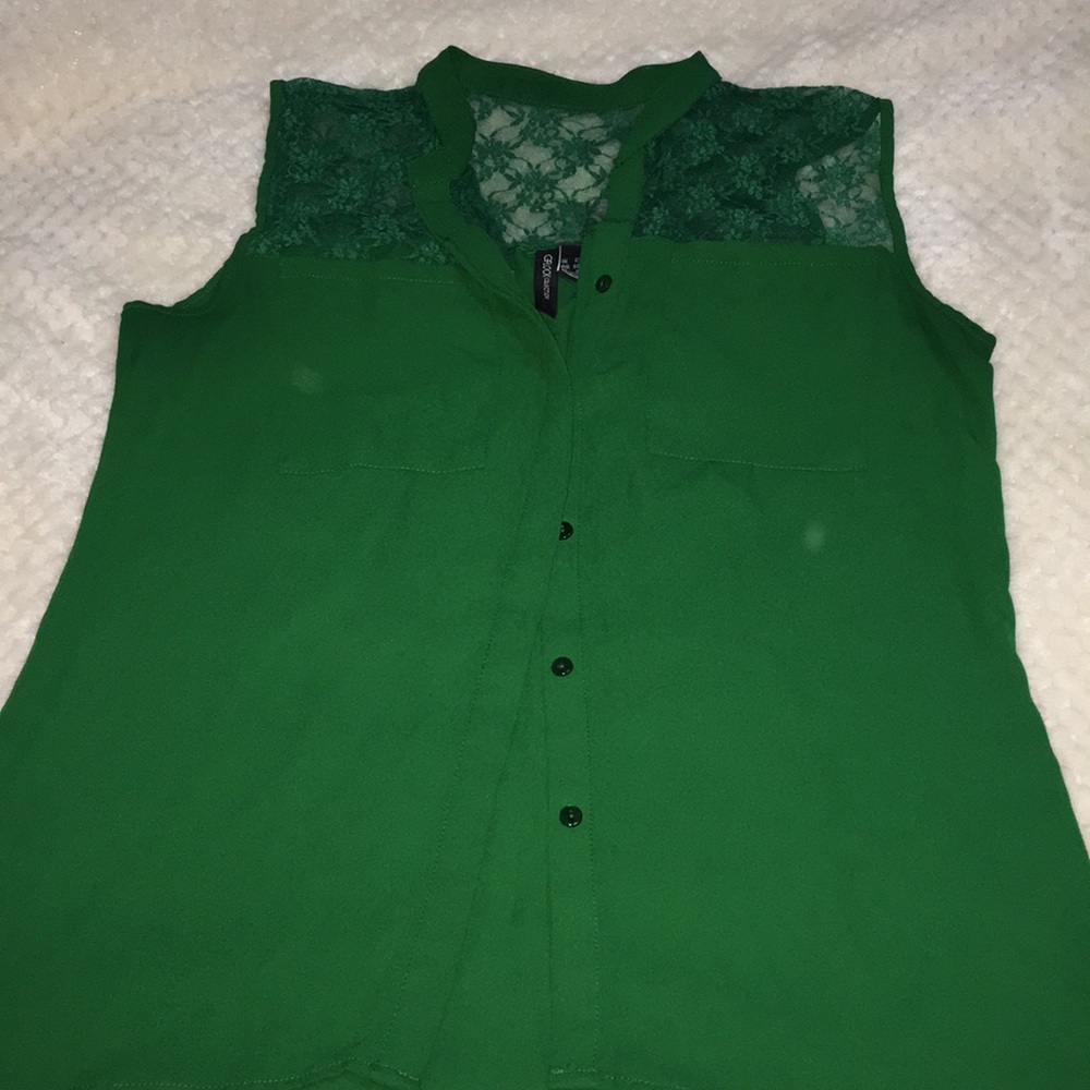 Emerald lace top